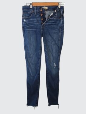 Madewell Button-fly Denim Jeans Women's Size 27 Size 4 Blue 10" High Rise Skinny